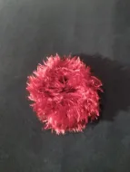 red fuzzy scrunchie