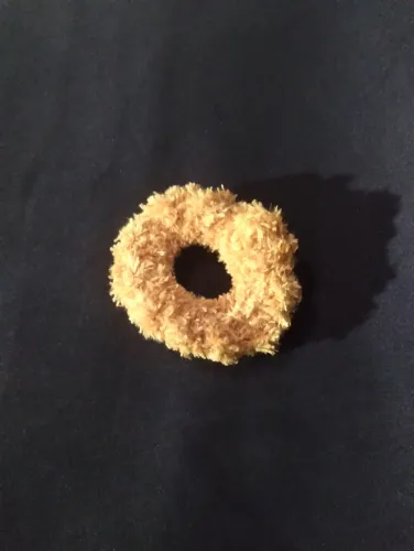 yellow fuzzy scrunchie