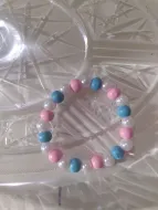 pink white blue bracelet