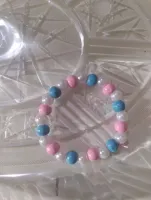 pink white blue bracelet