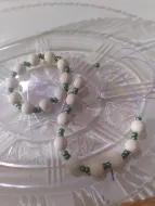 wooden bead green necklace bracelet set