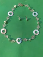 green stone earring/necklace set 